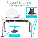 Vive Health Adjustable Sliding Shower Chair with Secure Lock and Rust-Resistant