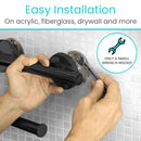 Vive Health Stainless Steel Grab Bar with Toilet Paper Holder, 300 lbs Capacity, Bathroom Support