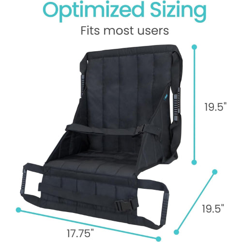 Vive Health Chair Transfer Sling, Secure Patient Lift Aid for Safe and Easy Transfers, Black