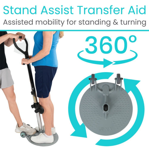 Vive Health Stand Assist Transfer Disc, Swivel Transfer Aid with Padded Knee Rests for Safe and Comfortable Transfers. Moovkart