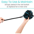 Vive Health Bendable Loofah Brush with Adjustable Handle