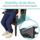 Non-Slip Foam Handles on Vive Portable Stand Assist for Secure Grip and Comfort. Moovkart