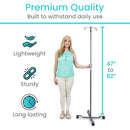 Vive Health 2-prong IV Pole, Adjustable Dual-Hook IV Stand with Locking Wheels