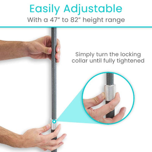 Vive Health 2-prong IV Pole, Adjustable Dual-Hook IV Stand with Locking Wheels