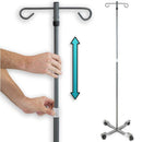 Vive Health IV Pole with adjustable height, locking wheels, and dual hooks for secure IV support, mobility, and convenience, Moovkart