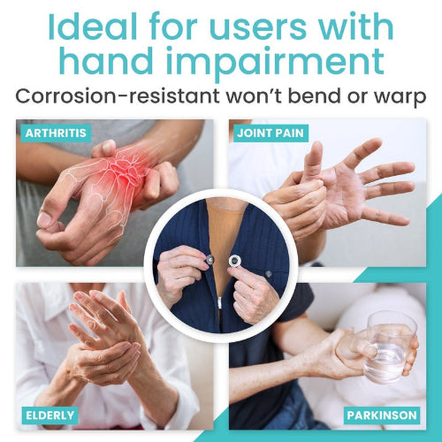 Vive Health Adaptive Button Helper – Ergonomic dressing tool for buttoning shirts easily. Moovkart