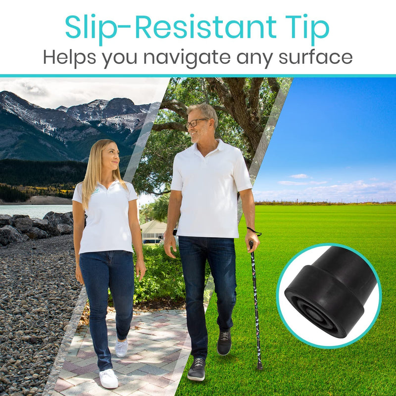 Vive Health Height Adjustable Folding Cane, 33 - 37 Inches, Dark Butterfly
