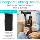 Vive Health Folding Cane with Adjustable Height for Enhanced Walking Support and Stability