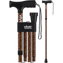 Vive Health Folding Cane with Adjustable Height for Enhanced Walking Support and Stability