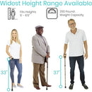 Vive Health Folding Cane with Adjustable Height for Enhanced Walking Support and Stability