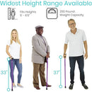 Vive Health Folding Cane with Adjustable Height for Enhanced Walking Support and Stability