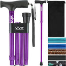 Vive Health Folding Cane with Adjustable Height for Enhanced Walking Support and Stability
