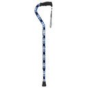 Vive Health Adjustable Offset Walking Cane, Blue Burst with Ergonomic Grip and Non-Slip Rubber Tip for Stability and Support. Moovkart