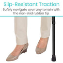 Vive Health Offset Cane, Adjustable Height Aluminum Walking Support with Ergonomic Grip, Black
