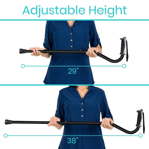 Vive Health Offset Cane 29 - 38 Inches, Black