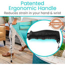 Vive Health Adjustable Lightweight Aluminum Offset Walking Cane with Ergonomic Grip