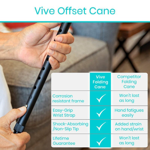 Vive Health Offset Cane 29 - 38 Inches, Teal