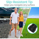 Vive Health Adjustable Lightweight Aluminum Offset Walking Cane with Ergonomic Grip, Teal