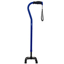 Vive Health Quad Cane in dark blue with ergonomic handle and 4-prong base for enhanced stability, Moovkart.