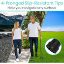 Vive Health Quad Cane, Purple, non-slip 4-prong mobility aid for seniors and injury recovery users. Moovkart