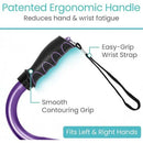 Vive Health Quad Walking Cane with Reversible Four Prong Base for Secure Support, Purple