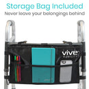 Vive Health Folding Walker, Lightweight, Hand Grips, Black Bag