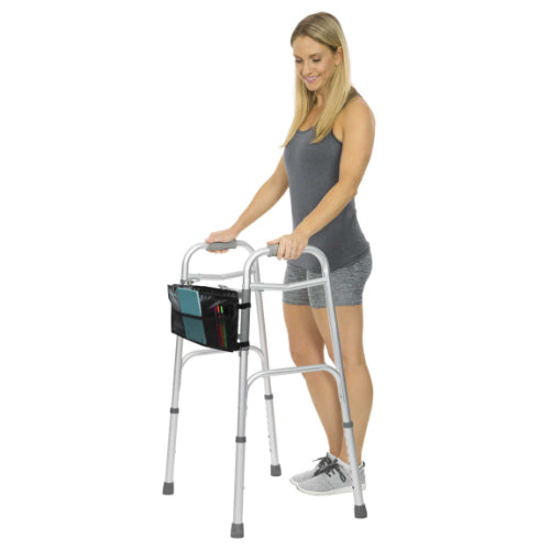 Vive Health Folding Walker, Lightweight, Hand Grips, Black Bag
