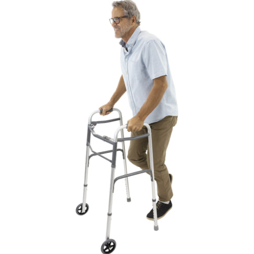 Vive Health Lightweight Economy Walker with Wheels – Adjustable