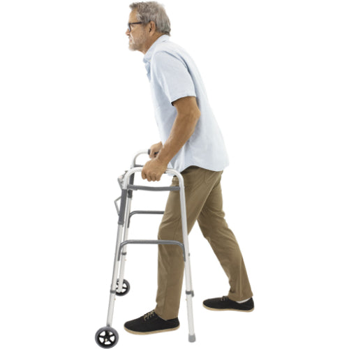 Vive Health Economy Walker with textured rubber grips for reduced fatigue and secure hold, Moovkart
