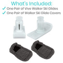 Vive Health Walker Ski Glides, Universal Fit for Smooth and Quiet Mobility for Indoor Use, Pair