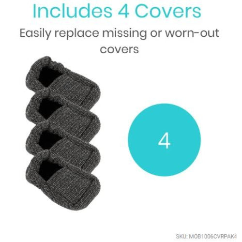 Vive Health Walker Ski Glides with Covers, 1 Pair