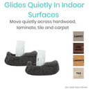 Vive Health Walker Ski Glide Covers for Floor Protection and Quiet Mobility Support, 4 Pack