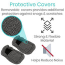 Vive Health Walker Ski Glide Covers for Floor Protection and Quiet Mobility Support, 4 Pack