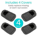 Vive Health Walker Ski Glide Covers for Floor Protection and Quiet Mobility Support, 4 Pack