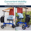 Vive Health Foldable Knee Walker featuring all-terrain tires and comfortable knee cushion support. Moovkart