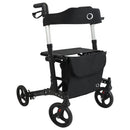 Vive Health SunStride Rollator Walker, Foldable with Storage Bag and 300 lbs Capacity, Black