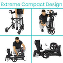 Vive Health Rollator Walker Foldable With Storage Bag, Black, Pack of 2