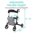 Vive Health Rollator Walker Foldable With Storage Bag, Black, Pack of 2