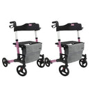 Vive Health Rollator Walker Foldable With Storage Bag, Pink, Pack of 2