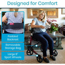 Vive Health Rollator Walker, Foldable Design with Storage Bag, Lightweight Mobility Aid, Red