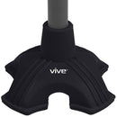 Vive Health Standing Quad Cane Tip, Non-Slip Rubber Replacement for 0.75 Inch Canes, Black