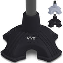 Vive Health Standing Quad Cane Tip, Non-Slip Rubber Replacement for 0.75 Inch Canes, Black