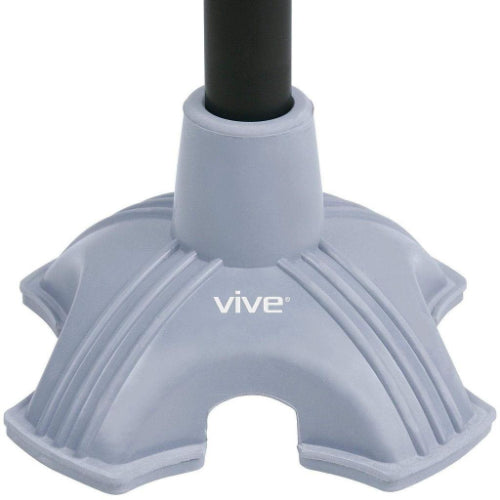 Vive Health Standing Cane Tip,  Replacement 0.75" Tip, Nonmarking Quad Tip,  Gray