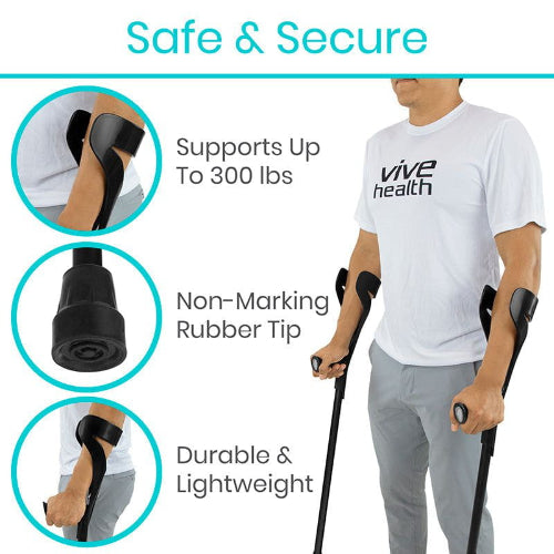 Vive Health Forearm Crutches for Comfort and Mobility