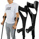 Vive Health Euro style forearm crutches with ergonomic hand grips and molded cuffs for daily mobility support, Moovkart.