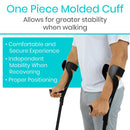 Vive Health Forearm Crutches, Lightweight Aluminum, Adjustable with Ergonomic Arm Cuffs, Black Pair