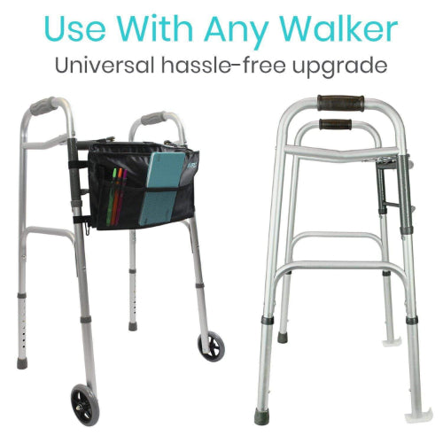 Vive Health Walker Wheels and Glides, Gray, Pair of 2