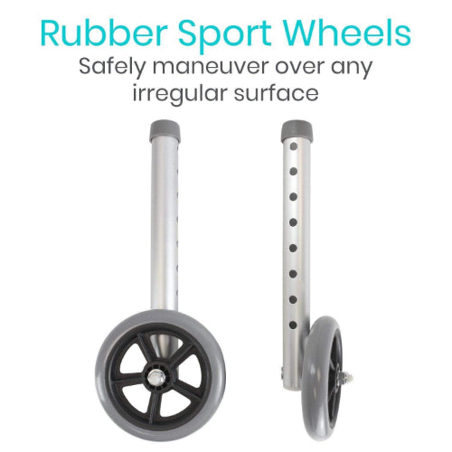 Vive Health Walker Wheels and Glides, Gray, Pair of 2
