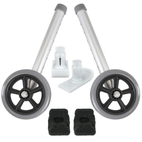Vive Health Walker Wheels and Glides, Gray, Pair of 2