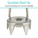 Vive Health Ice Cane Tips, 5-Prong Carbon Steel Base for Snow and Ice Stability, Pair